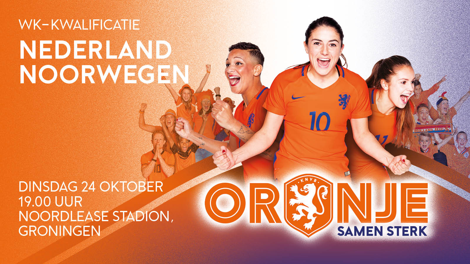 Nederland-Noorwegen (dinsdag 24 oktober 2017, Noordlease Stadion, aanvang 19.00 uur)